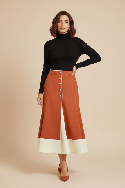 Jupe Midi Terracotta