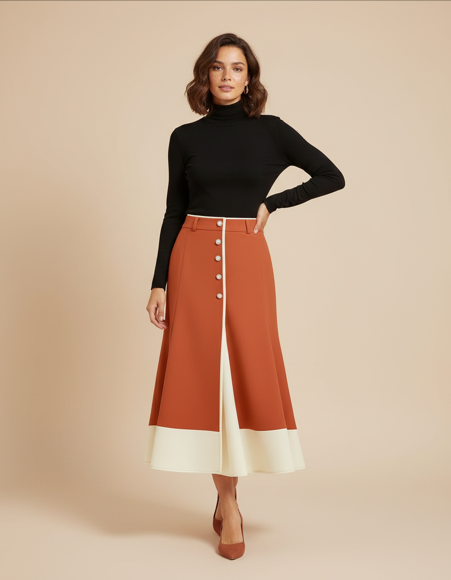 Jupe Midi Terracotta