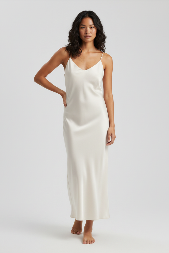 Jupe Midi Crème Satinée Élégante