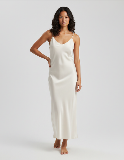 Jupe Midi Crème Satinée Élégante