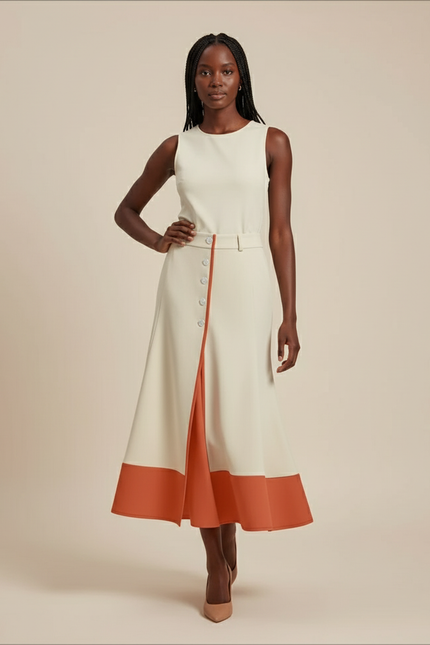 Jupe Midi Orange