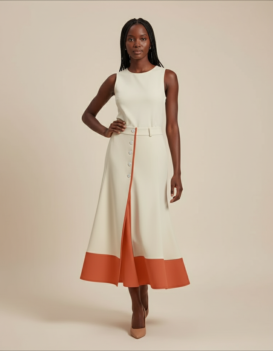 Jupe Midi Orange