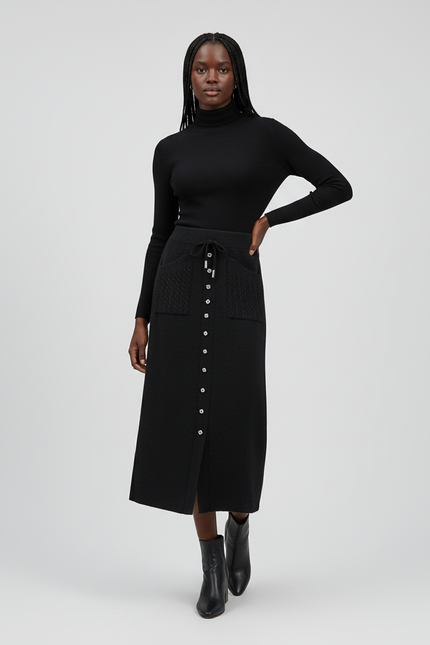 Jupe Midi Boutonnée