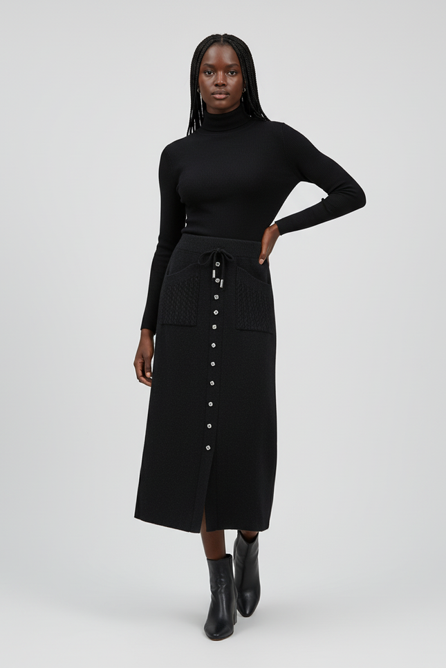 Jupe Midi Boutonnée