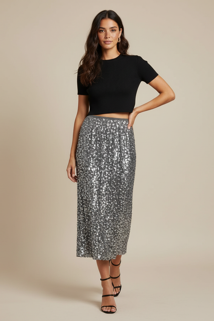 Jupe Midi Paillettes