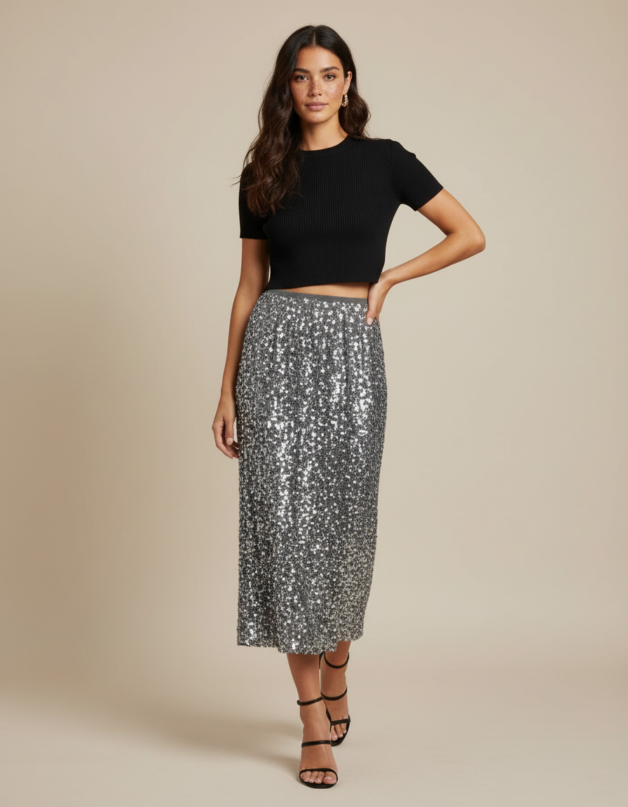 Jupe Midi Paillettes