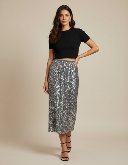 Jupe Midi Paillettes