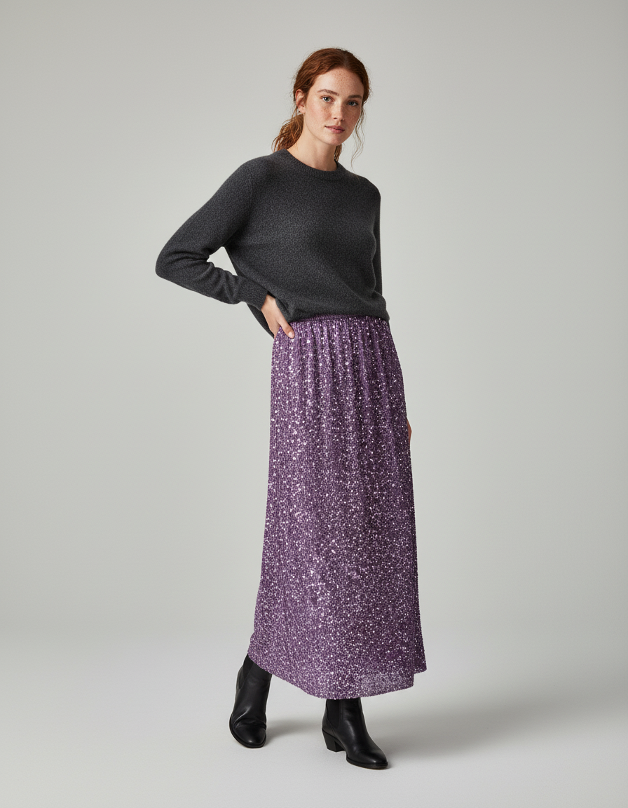 Jupe Midi Sequins