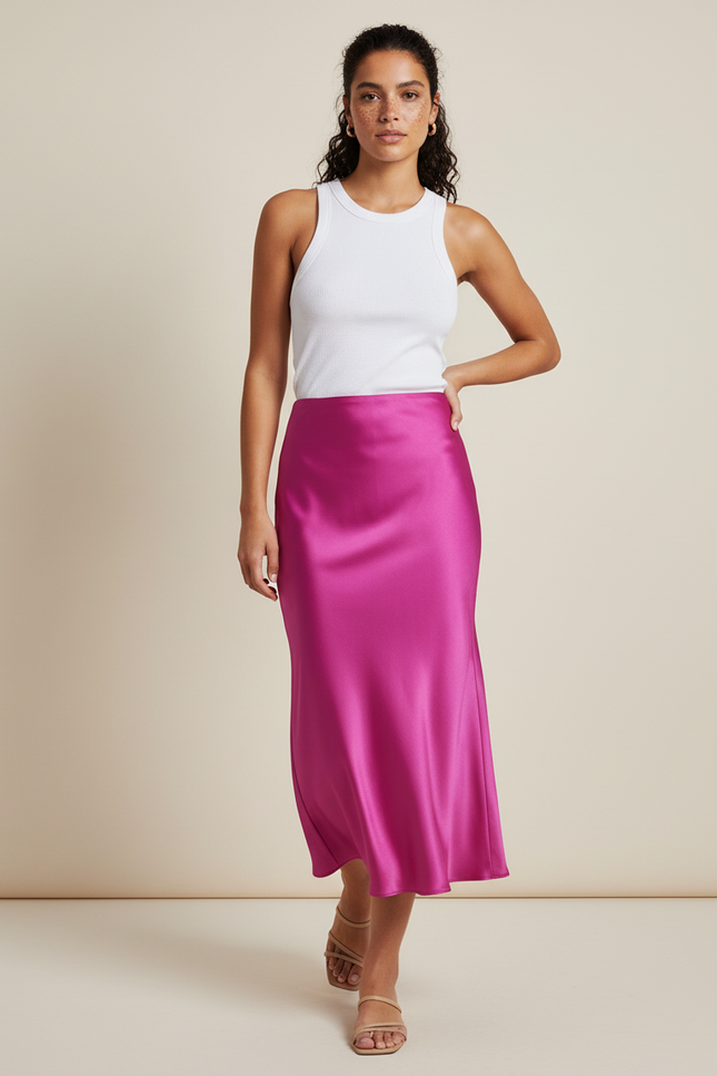 Jupe Midi Fushia