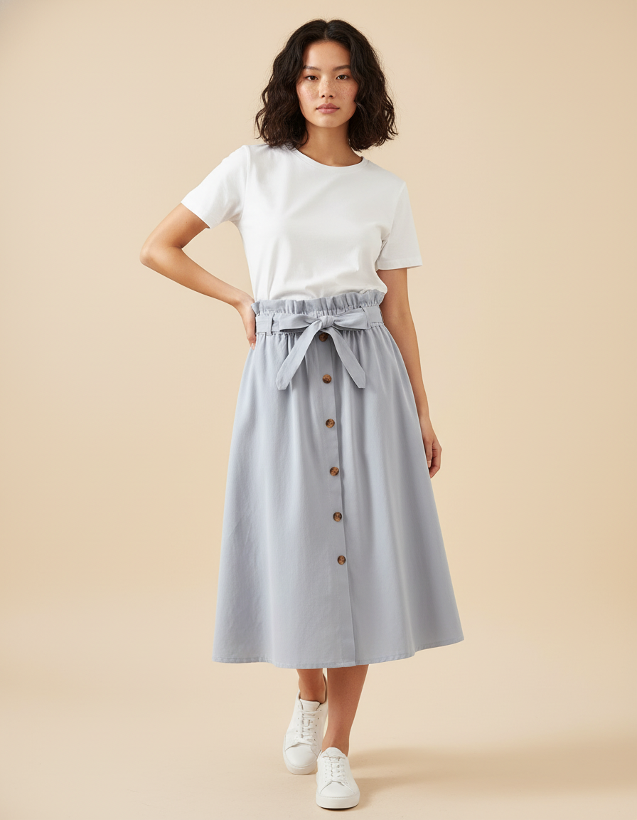 Jupe Midi Ceinturée