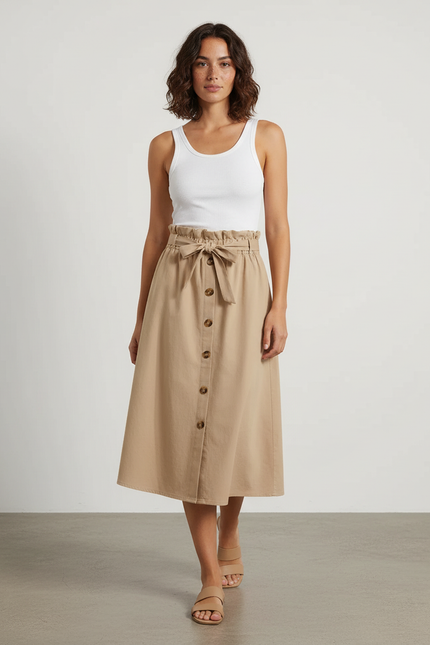 Jupe Boutonnée Midi