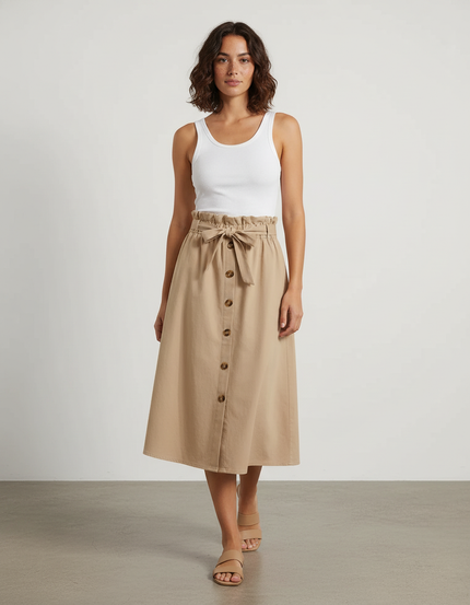 Jupe Boutonnée Midi
