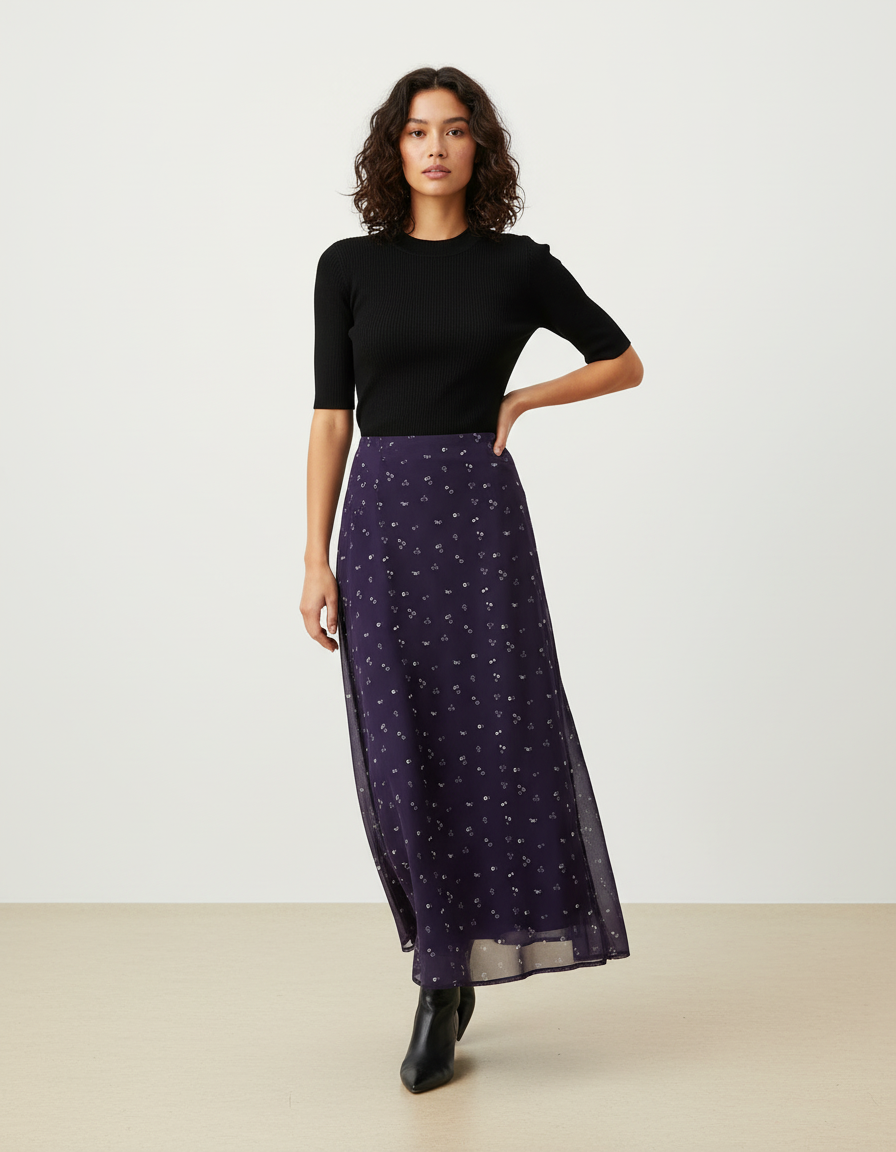 Jupe Midi Motif