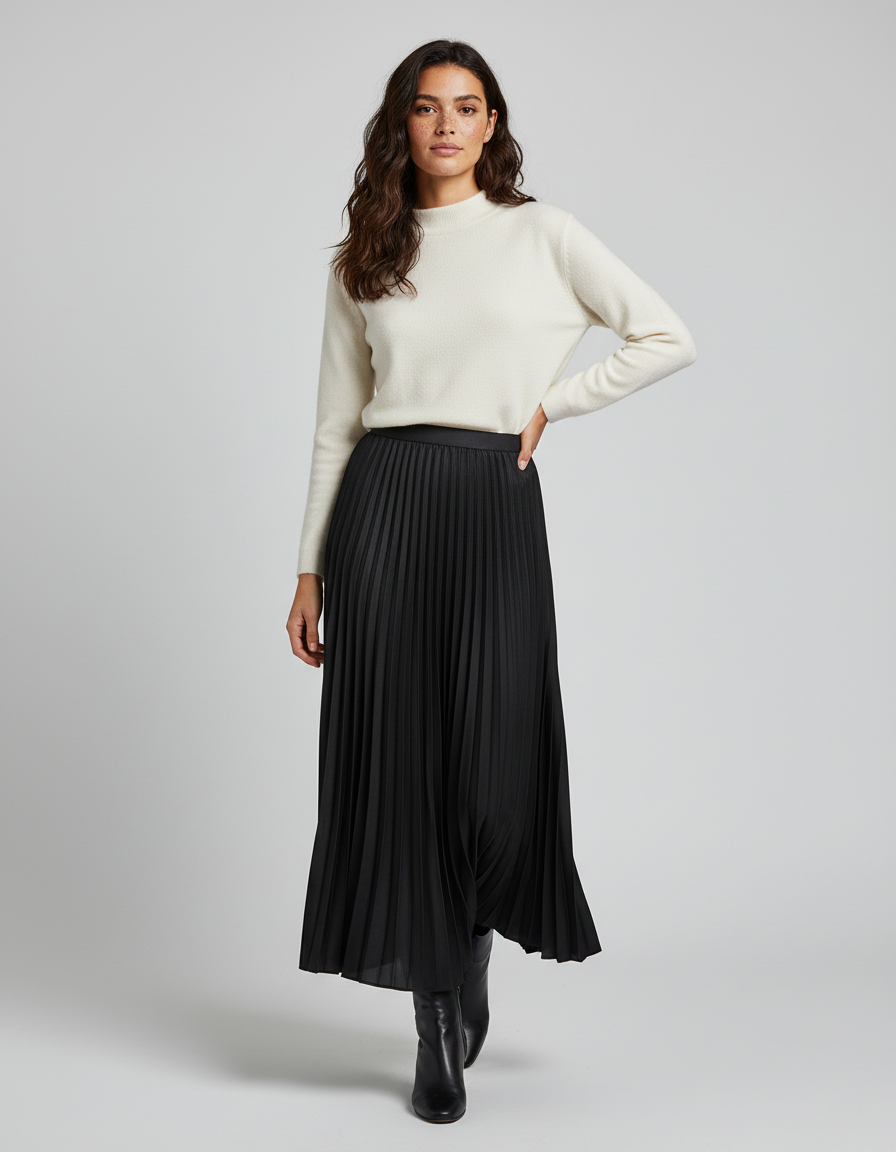 Jupe Plissée Longueur Midi