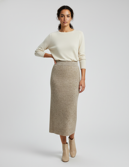 Jupe Midi Maille Chinée Chic