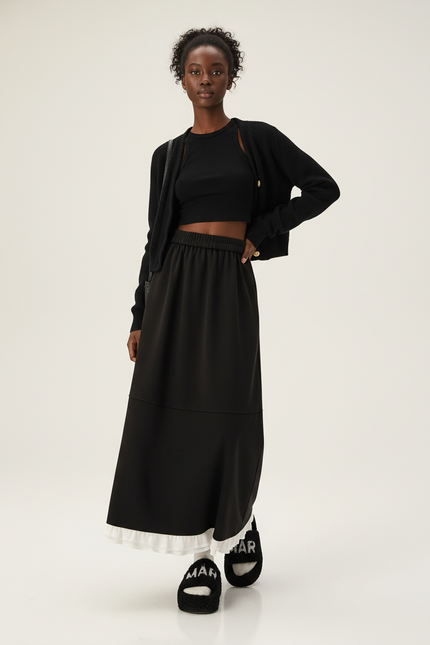 Jupe Noire Midi Femme