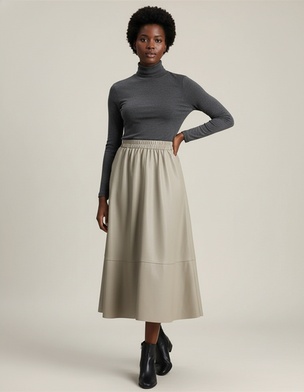 Jupe En Cuir Midi