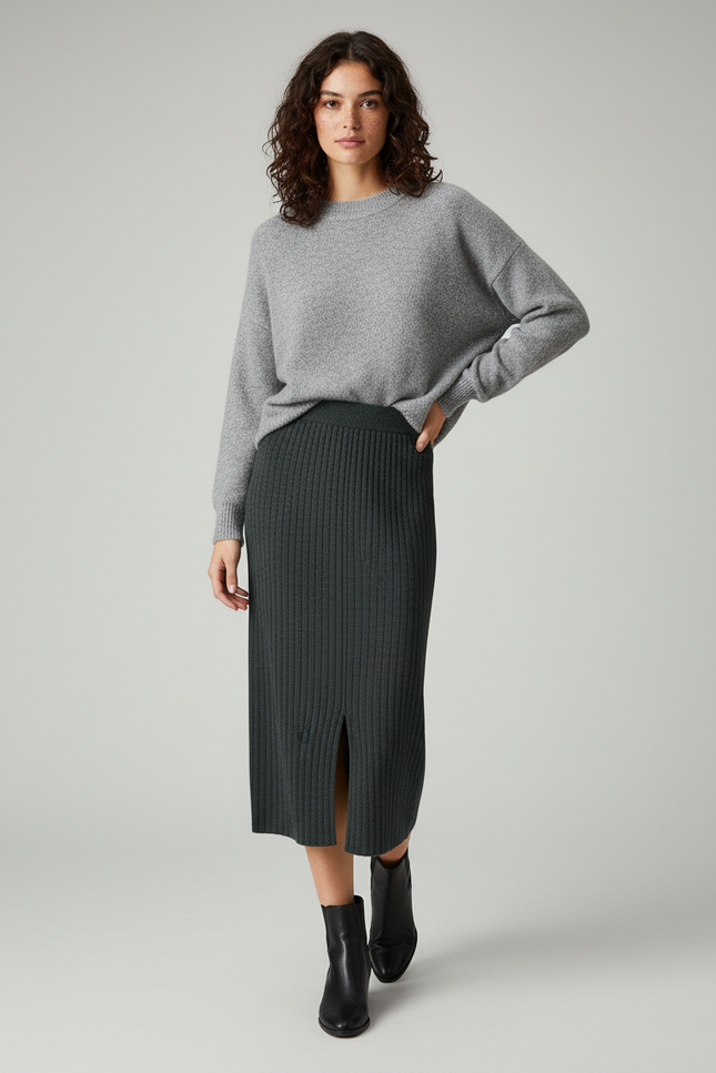 Jupe Midi Fendue Femme