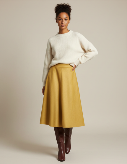 Jupe Midi Moutarde