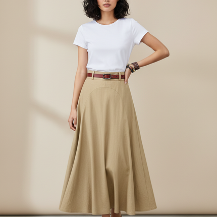 Collection image for: Jupe Midi Beige