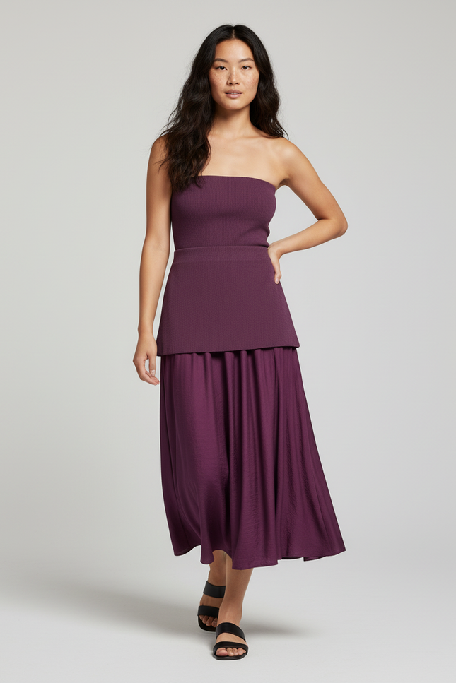 Jupe Midi Prune