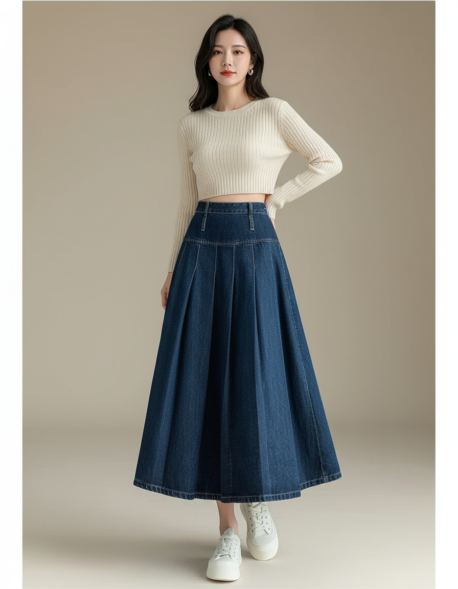 Jupe En Jean Midi Femme