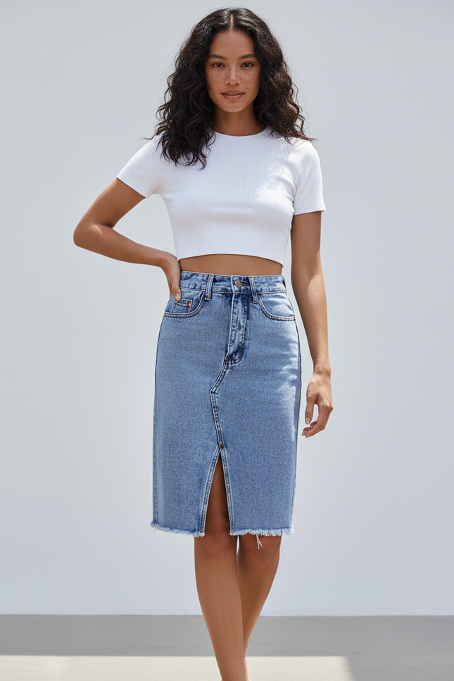 Jupe Jean Midi Fendue