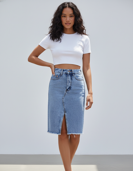 Jupe Jean Midi Fendue