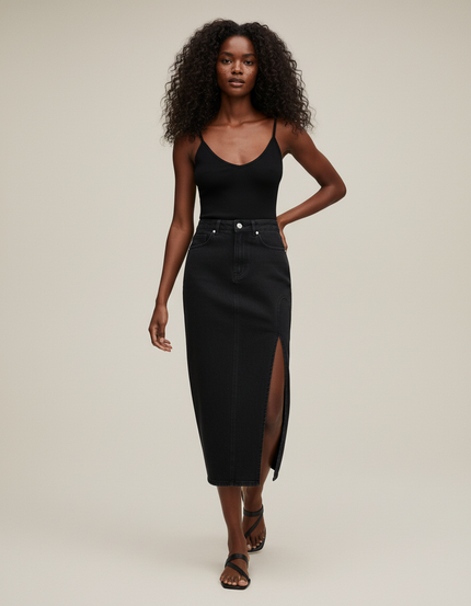 Jupe Midi Jean Noir