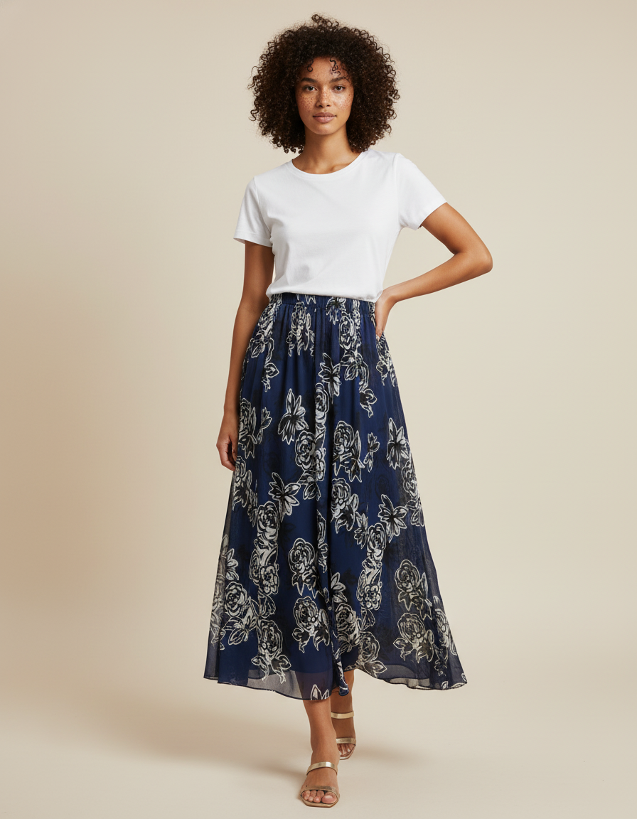 Jupe Midi Imprimé Floral