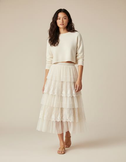 Jupe Midi En Dentelle