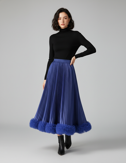 Jupe Midi Bleue