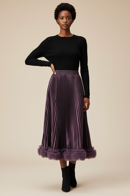 Jupe Midi Métallisée