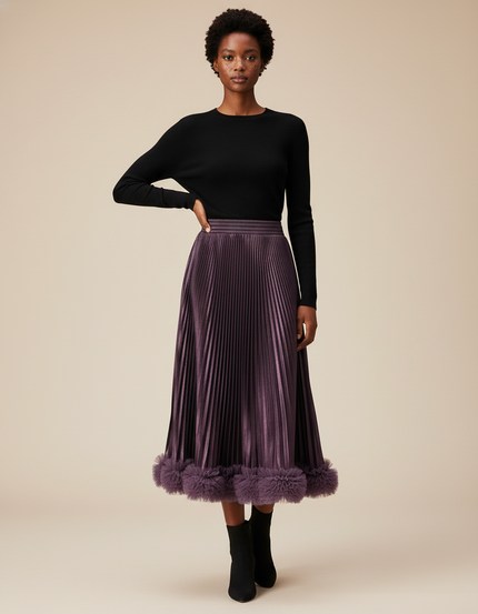 Jupe Midi Métallisée