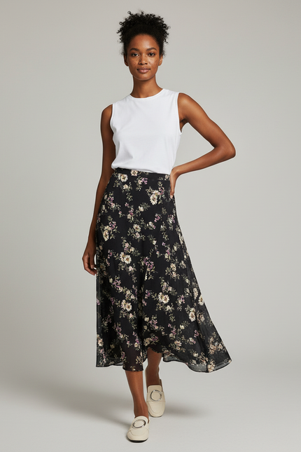 Jupe Fleurie Midi