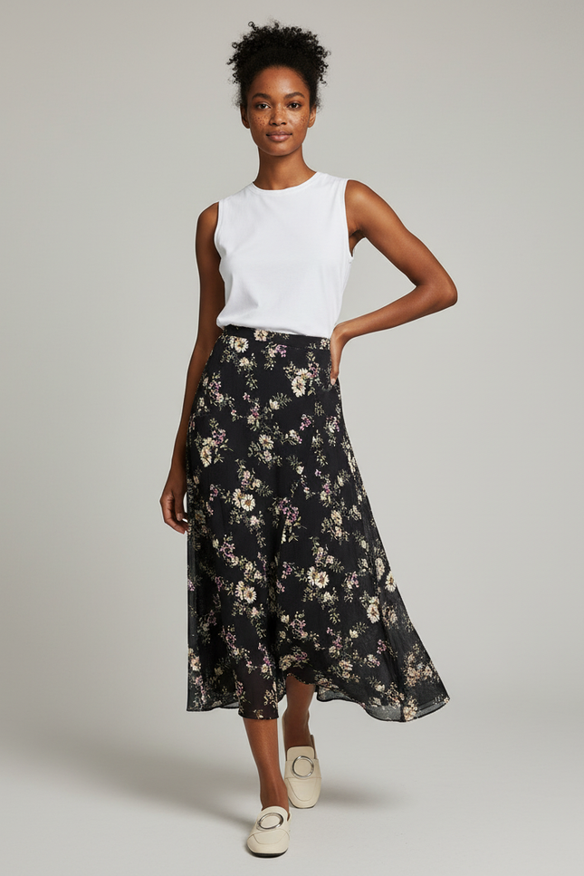 Jupe Fleurie Midi