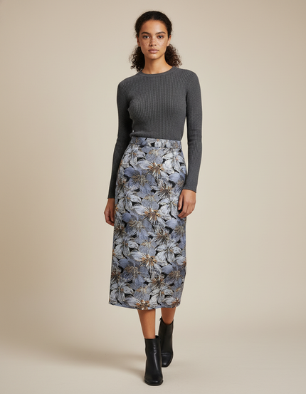 Jupe Midi Floral Vintage Élégante