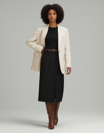 Jupe Midi Noire Fendue Élégante