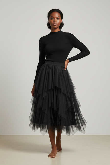 Jupe Midi Asymétrique