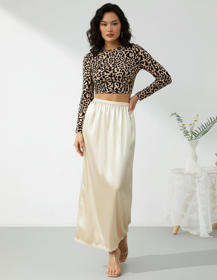 Jupe Midi Satin Fluide Élégante soyeuse