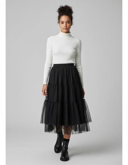 Jupe Midi Tulle Noire Tutu