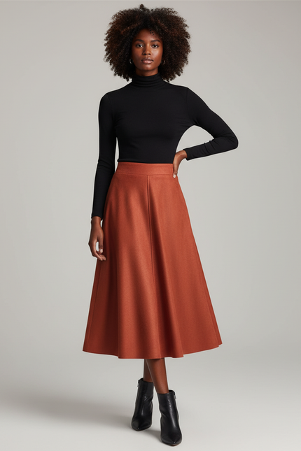 Jupe Midi Rouille