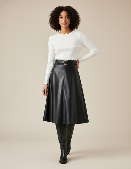 Jupe Midi Trapeze Noire