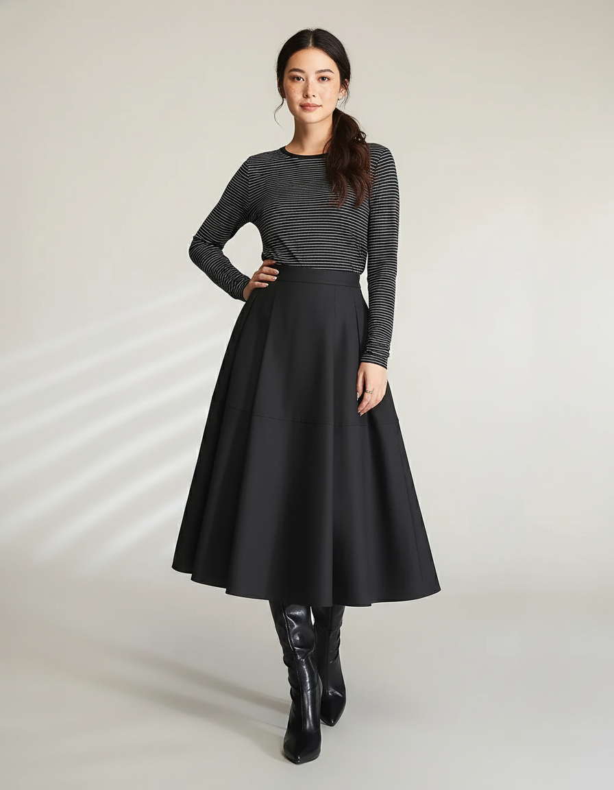 Jupe Midi Avec Poches