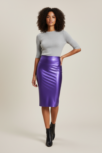 Jupe Midi Violette Brillante Chic
