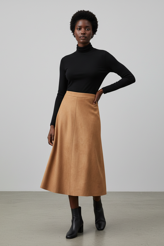 Jupe Midi Camel