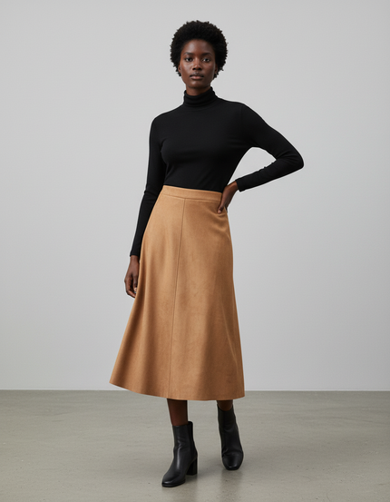 Jupe Midi Camel