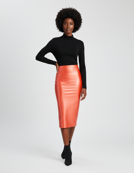 Jupe Midi Orange Brillante Chic