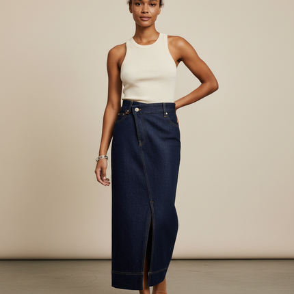 Collection image for: Jupe Midi Bleu Marine