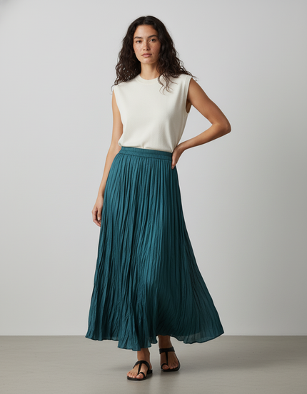 Jupe Plissée Midi Femme